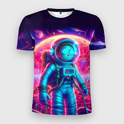 Футболка спортивная мужская Морти в одиночестве на неоновой планете, цвет: 3D-принт