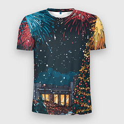 Мужская спорт-футболка Новогодний салют