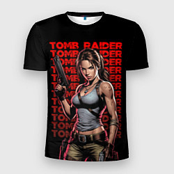 Футболка спортивная мужская Лара с пушками в руках, цвет: 3D-принт