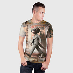 Футболка спортивная мужская Пришелец в костюме в полосочку, цвет: 3D-принт — фото 2