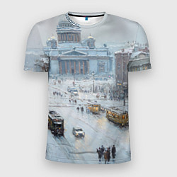 Футболка спортивная мужская Новогодняя улица Питера, цвет: 3D-принт