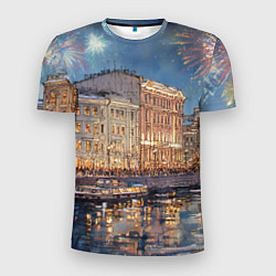 Футболка спортивная мужская Новогодний салют в Питере, цвет: 3D-принт
