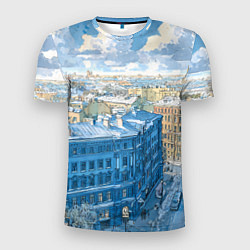Футболка спортивная мужская Зимний утренний Питер, цвет: 3D-принт
