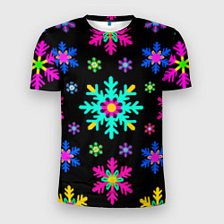 Мужская спорт-футболка Снежинки ретро
