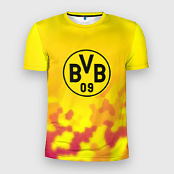Мужская спорт-футболка Borussia камуфляж желтый текстура