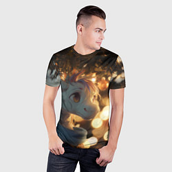 Футболка спортивная мужская Лошадка под новогодней елкой, цвет: 3D-принт — фото 2