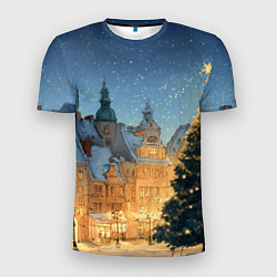 Футболка спортивная мужская Новый год в старом городе, цвет: 3D-принт