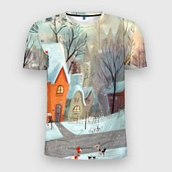 Футболка спортивная мужская Милый новогодний дворик, цвет: 3D-принт