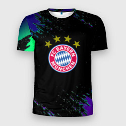 Мужская спорт-футболка Бавария Мюнхен краски текстура