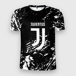 Мужская спорт-футболка Juventus белые штрихи красок