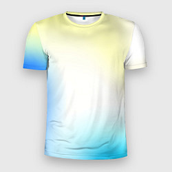 Футболка спортивная мужская Color yellow blue white, цвет: 3D-принт