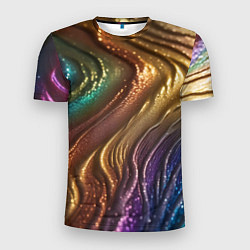 Футболка спортивная мужская Сморщенные складочки жидкости, цвет: 3D-принт