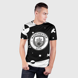Футболка спортивная мужская Манчестер сити геометрия блэк, цвет: 3D-принт — фото 2