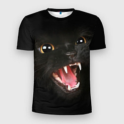 Футболка спортивная мужская Черный кот, цвет: 3D-принт