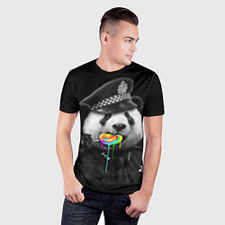 Футболка спортивная мужская Панда с карамелью, цвет: 3D-принт — фото 2
