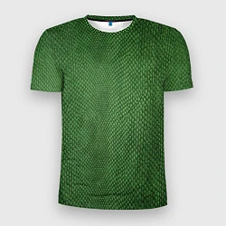 Мужская спорт-футболка Змеиная зеленая кожа