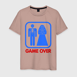 Футболка хлопковая мужская Game over, цвет: пыльно-розовый