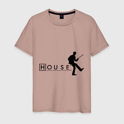 Футболка хлопковая мужская House MD, цвет: пыльно-розовый