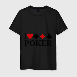 Футболка хлопковая мужская I Love Poker, цвет: черный