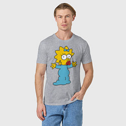 Футболка хлопковая мужская Maggie Simpson, цвет: меланж — фото 2