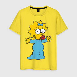 Футболка хлопковая мужская Maggie Simpson, цвет: желтый