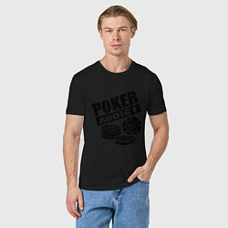 Футболка хлопковая мужская Poker addict, цвет: черный — фото 2