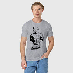Футболка хлопковая мужская 2pac, цвет: меланж — фото 2
