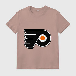 Футболка хлопковая мужская Philadelphia Flyers, цвет: пыльно-розовый