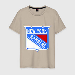 Футболка хлопковая мужская New York Rangers, цвет: миндальный