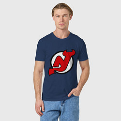 Футболка хлопковая мужская New Jersey Devils, цвет: тёмно-синий — фото 2