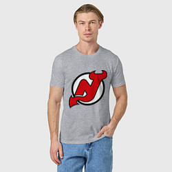 Футболка хлопковая мужская New Jersey Devils, цвет: меланж — фото 2