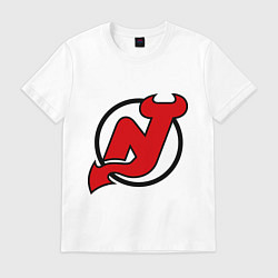 Футболка хлопковая мужская New Jersey Devils, цвет: белый