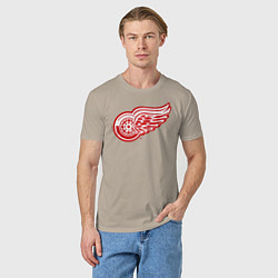 Футболка хлопковая мужская Detroit Red Wings, цвет: миндальный — фото 2