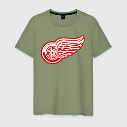 Футболка хлопковая мужская Detroit Red Wings, цвет: авокадо