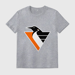 Футболка хлопковая мужская Pittsburgh Penguins, цвет: меланж
