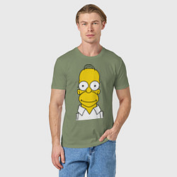 Футболка хлопковая мужская Homer Face, цвет: авокадо — фото 2
