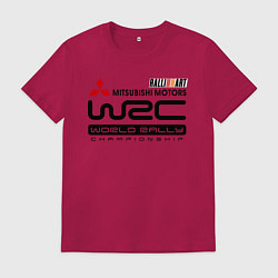 Футболка хлопковая мужская Mitsubishi wrc, цвет: маджента