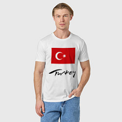 Футболка хлопковая мужская Turkey, цвет: белый — фото 2