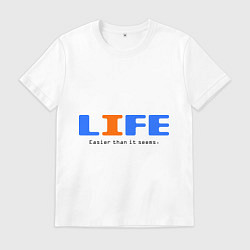Футболка хлопковая мужская Life Easy, цвет: белый