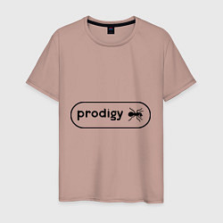Футболка хлопковая мужская Prodigy лого с муравьем, цвет: пыльно-розовый