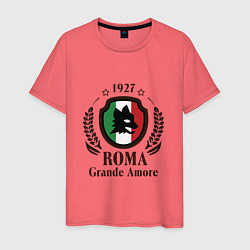 Футболка хлопковая мужская AS Roma: Grande Amore цвета коралловый — фото 1
