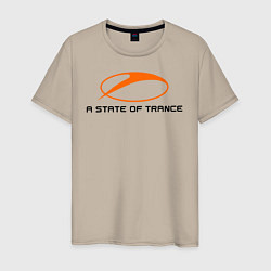 Футболка хлопковая мужская A State of Trance, цвет: миндальный