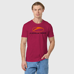 Футболка хлопковая мужская A State of Trance, цвет: маджента — фото 2