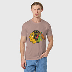 Футболка хлопковая мужская Chicago Blackhawks: Kane, цвет: пыльно-розовый — фото 2