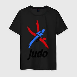 Футболка хлопковая мужская Judo Emblem, цвет: черный