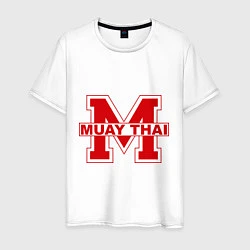 Футболка хлопковая мужская M: Muay Thai, цвет: белый
