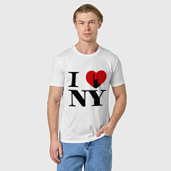 Футболка хлопковая мужская Freedom: I Love NY, цвет: белый — фото 2