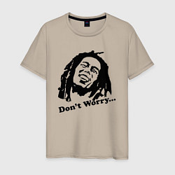 Футболка хлопковая мужская Bob Marley: Don't worry цвета миндальный — фото 1