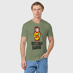 Футболка хлопковая мужская Russian Barbie, цвет: авокадо — фото 2