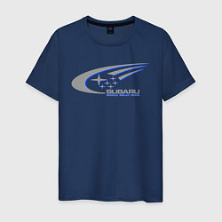 Футболка хлопковая мужская Subaru world rally team, цвет: тёмно-синий